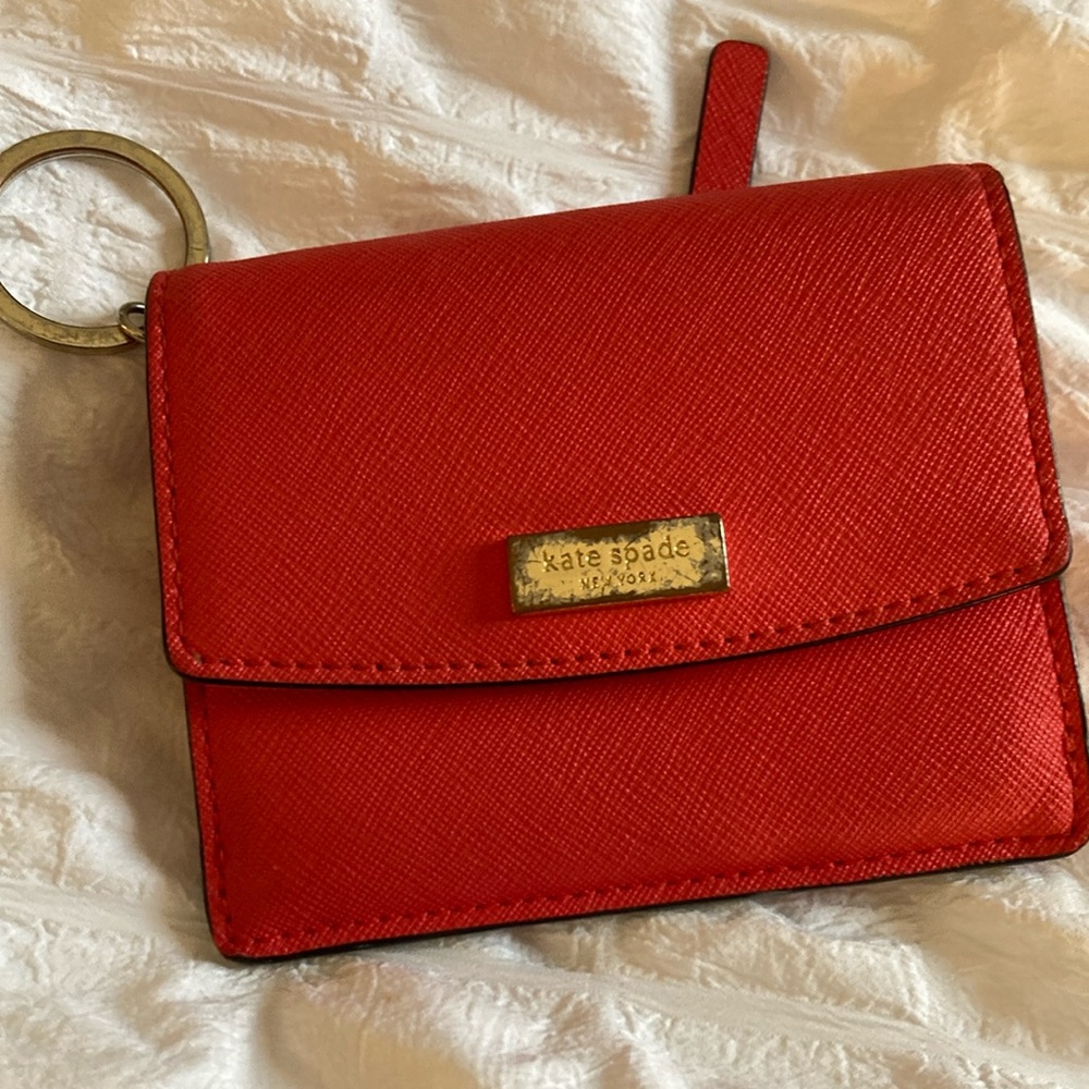 KATE SPADE Coral Mini Wallet with Keychain